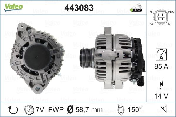 Valeo 443083 - Alternator autospares.lv