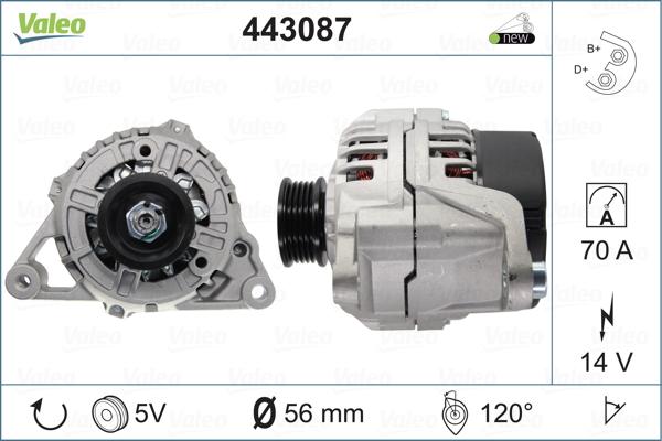 Valeo 443087 - Alternator autospares.lv