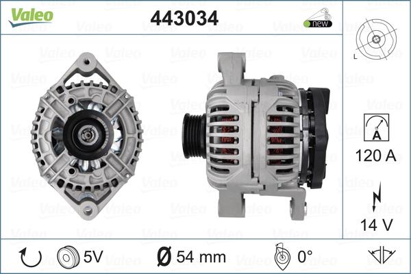 Valeo 443034 - Alternator autospares.lv