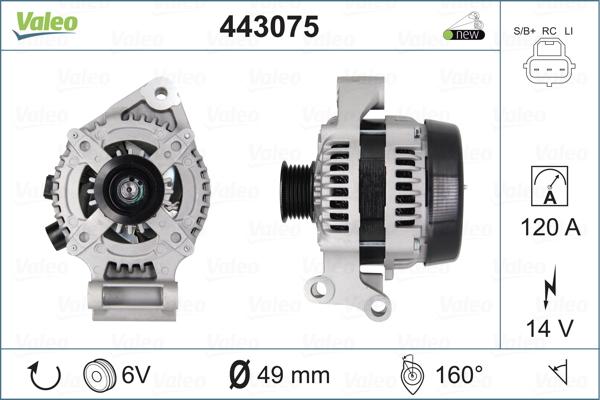 Valeo 443075 - Alternator autospares.lv