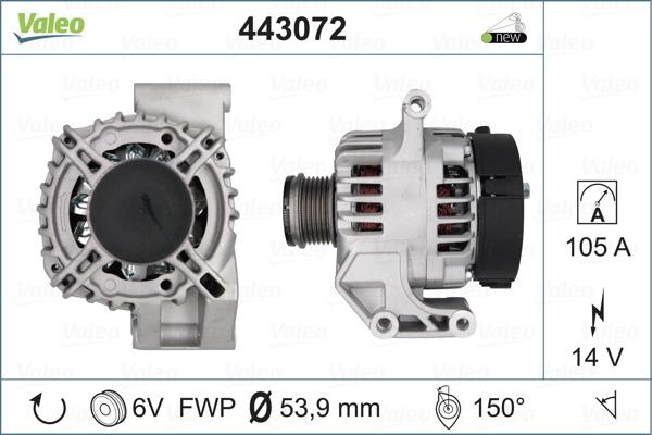 Valeo 443072 - Alternator autospares.lv