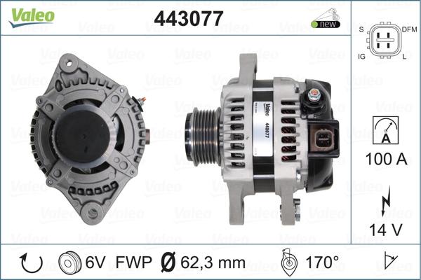 Valeo 443077 - Alternator autospares.lv