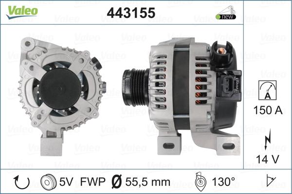 Valeo 443155 - Alternator autospares.lv