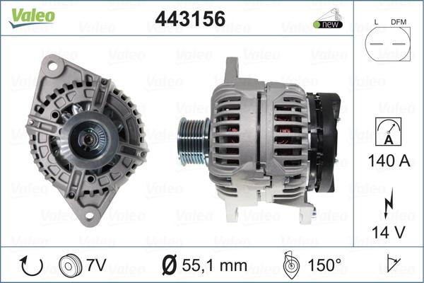 Valeo 443156 - Alternator autospares.lv