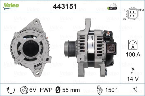 Valeo 443151 - Alternator autospares.lv