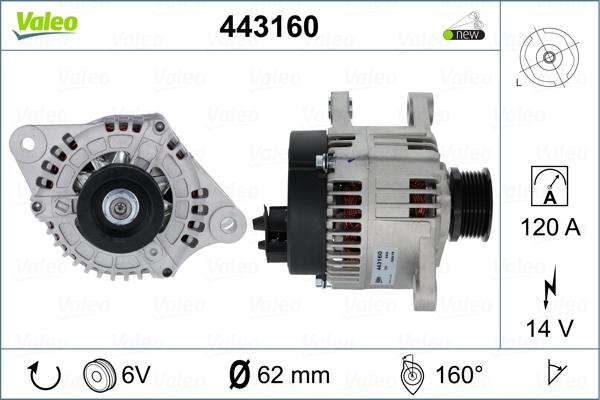 Valeo 443160 - Alternator autospares.lv