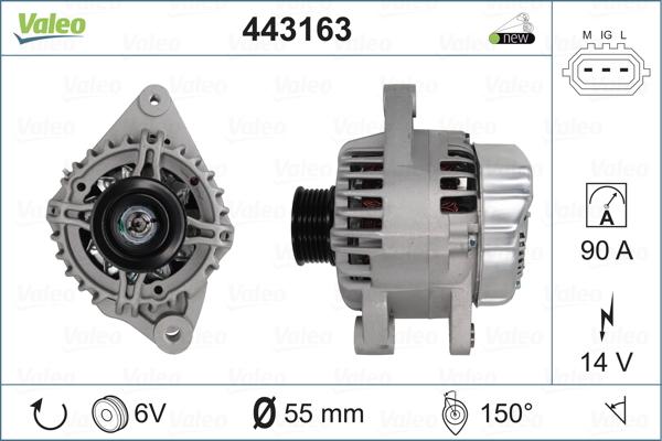 Valeo 443163 - Alternator autospares.lv