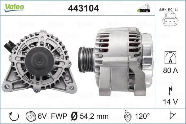 Valeo 443104 - Alternator autospares.lv