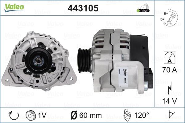 Valeo 443105 - Alternator autospares.lv