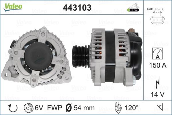 Valeo 443103 - Alternator autospares.lv