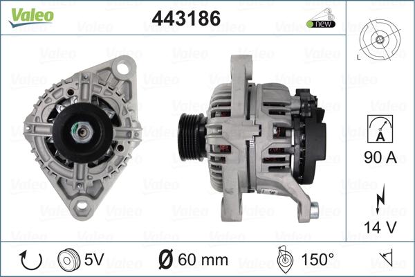 Valeo 443186 - Alternator autospares.lv