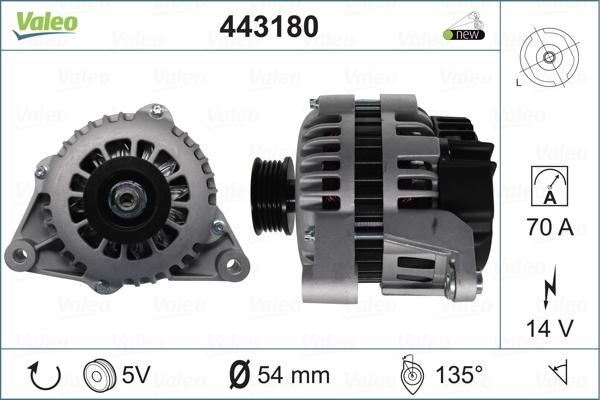 Valeo 443180 - Alternator autospares.lv