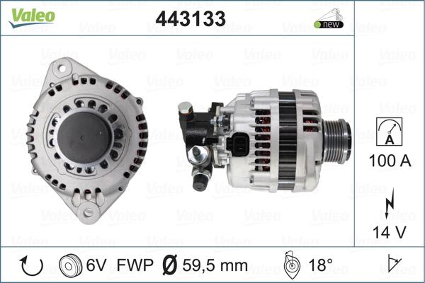 Valeo 443133 - Alternator autospares.lv