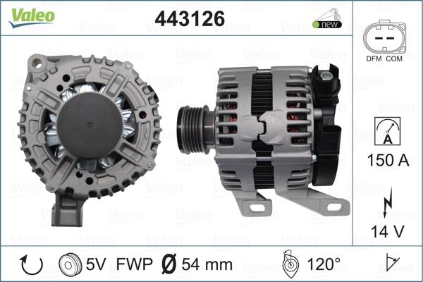 Valeo 443126 - Alternator autospares.lv