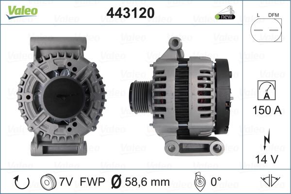 Valeo 443120 - Alternator autospares.lv