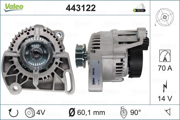 Valeo 443122 - Alternator autospares.lv