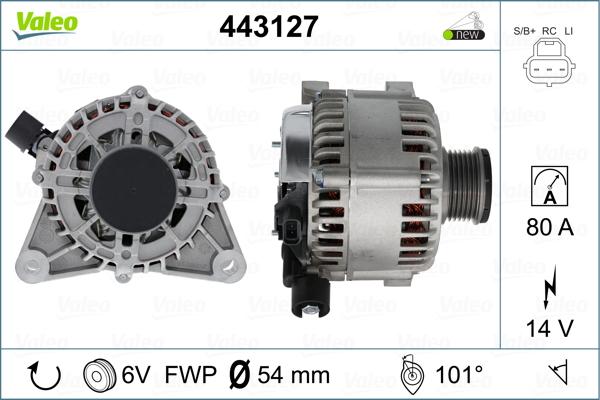 Valeo 443127 - Alternator autospares.lv