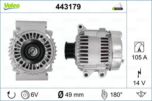 Valeo 443179 - Alternator autospares.lv