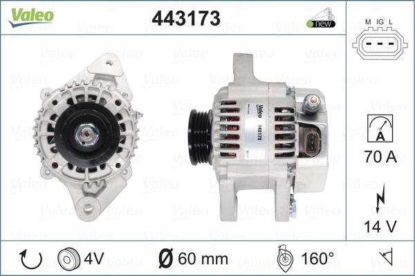 Valeo 443173 - Alternator autospares.lv