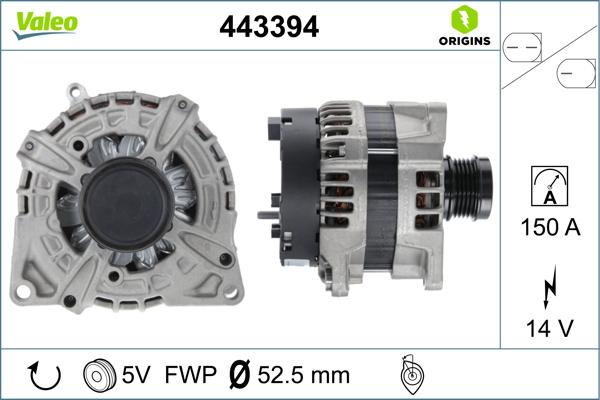 Valeo 443394 - Alternator autospares.lv