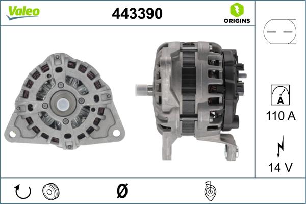 Valeo 443390 - Alternator autospares.lv