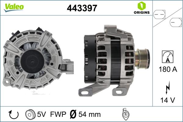 Valeo 443397 - Alternator autospares.lv