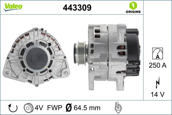 Valeo 443309 - Alternator autospares.lv