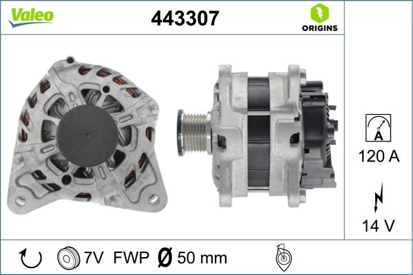 Valeo 443307 - Alternator autospares.lv