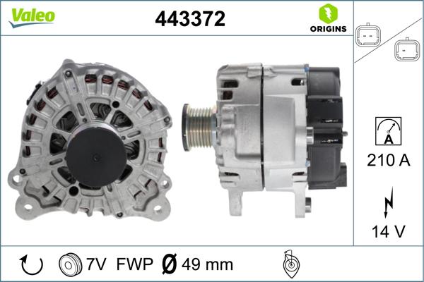 Valeo 443372 - Alternator autospares.lv