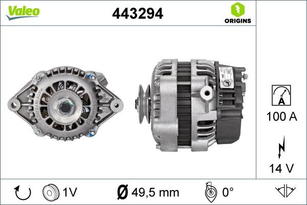 Valeo 443294 - Alternator autospares.lv