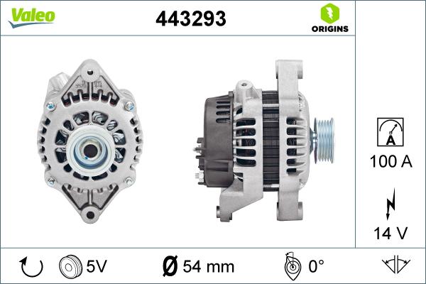 Valeo 443293 - Alternator autospares.lv