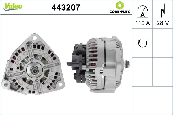 Valeo 443207 - Alternator autospares.lv