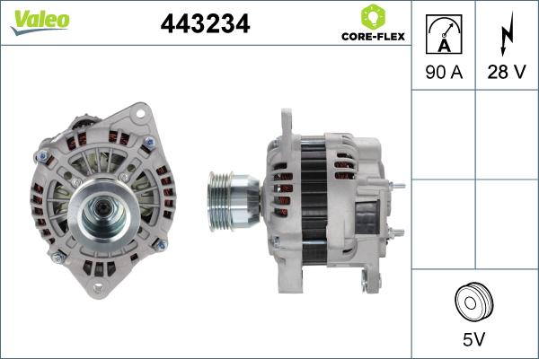 Valeo 443234 - Alternator autospares.lv