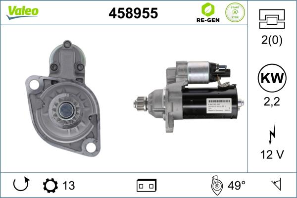 Valeo 458955 - Starter autospares.lv