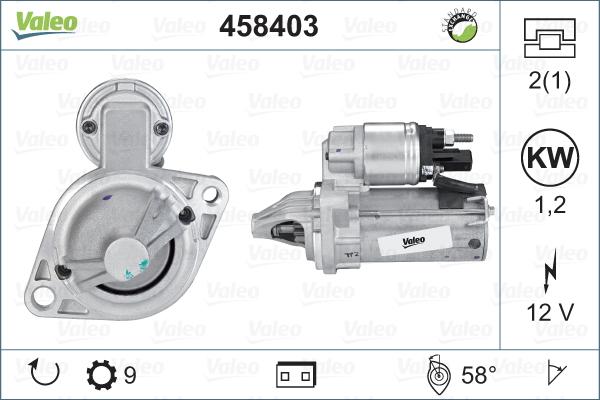 Valeo 458 403 - Starter autospares.lv