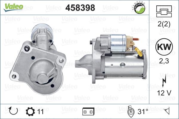 Valeo 458 398 - Starter autospares.lv