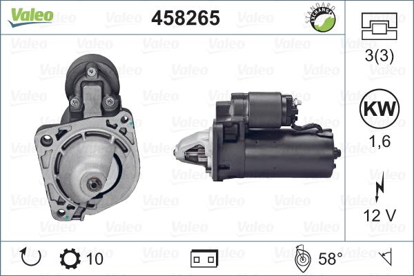 Valeo 458265 - Starter autospares.lv