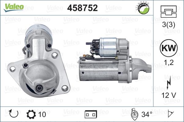 Valeo 458752 - Starter autospares.lv