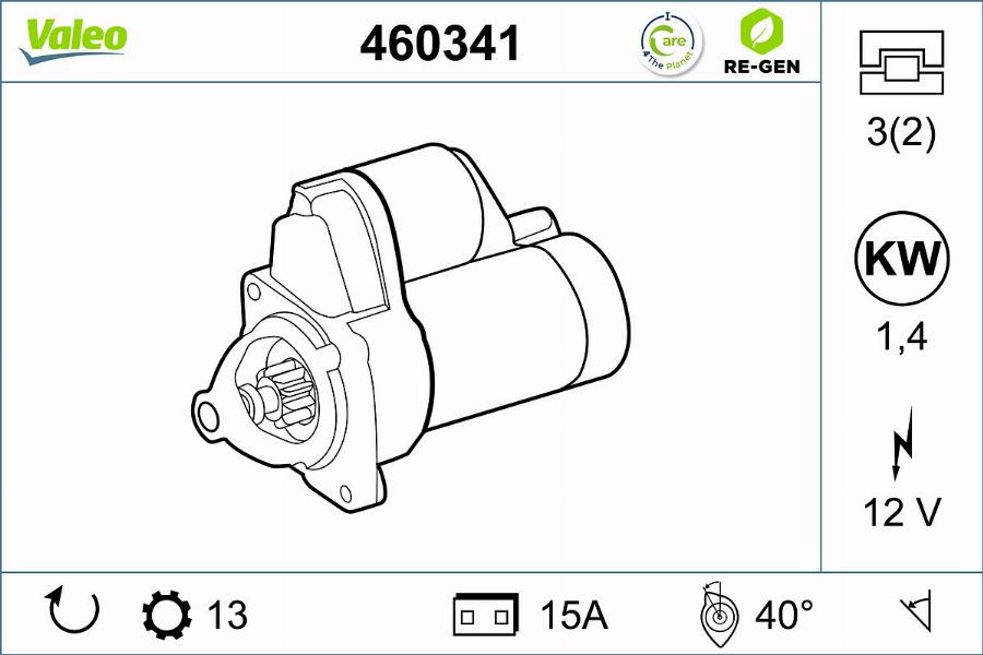 Valeo 460341 - Starter autospares.lv