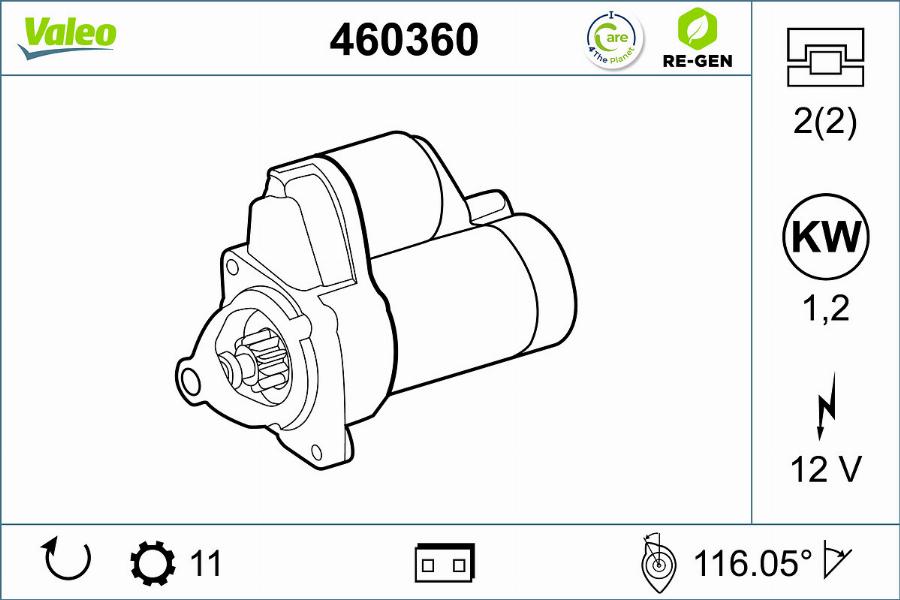 Valeo 460360 - Starter autospares.lv