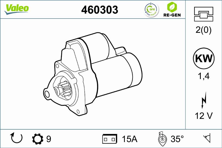 Valeo 460303 - Starter autospares.lv