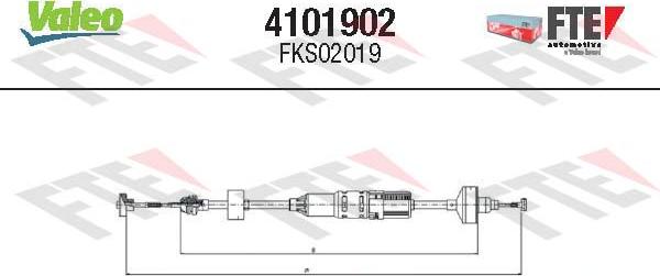 Valeo 4101902 - Clutch Cable autospares.lv