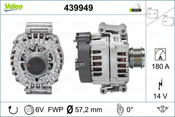 Valeo 439949 - Alternator autospares.lv