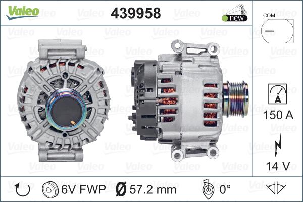 Valeo 439958 - Alternator autospares.lv