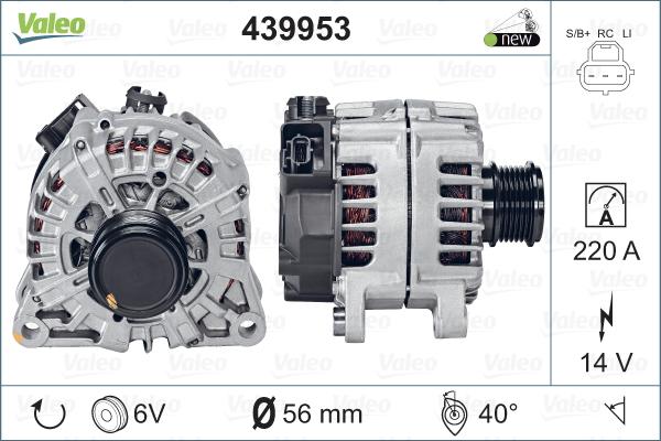 Valeo 439953 - Alternator autospares.lv