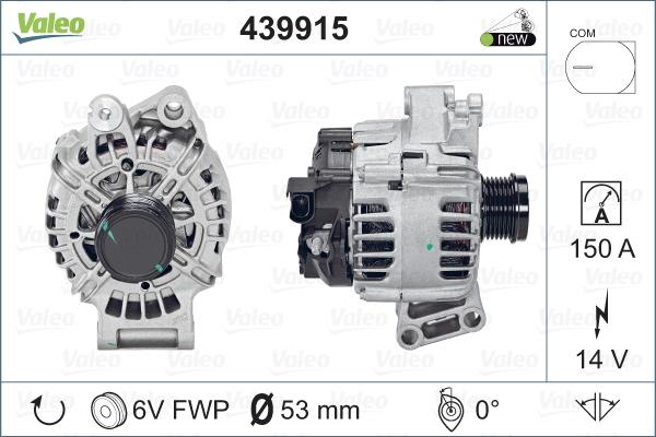 Valeo 439915 - Alternator autospares.lv