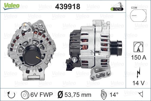 Valeo 439918 - Alternator autospares.lv