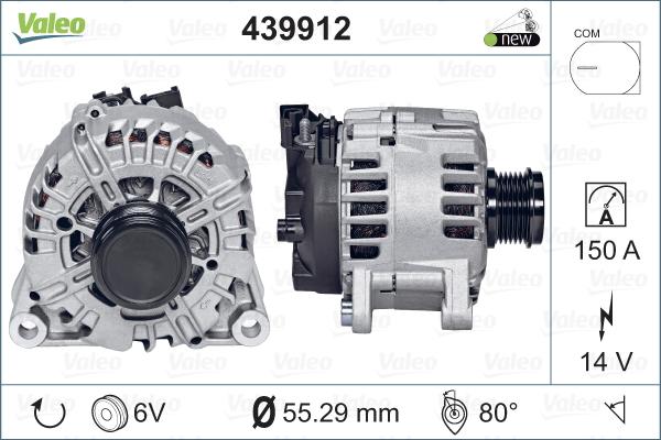 Valeo 439912 - Alternator autospares.lv