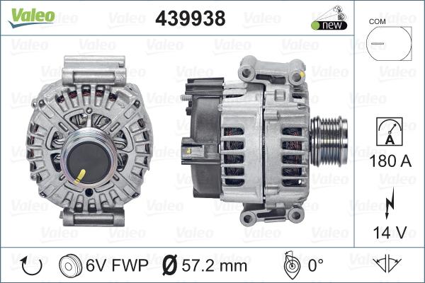 Valeo 439938 - Alternator autospares.lv