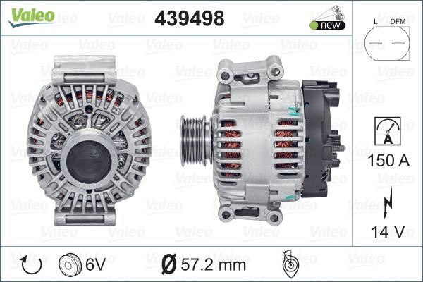 Valeo 439498 - Alternator autospares.lv